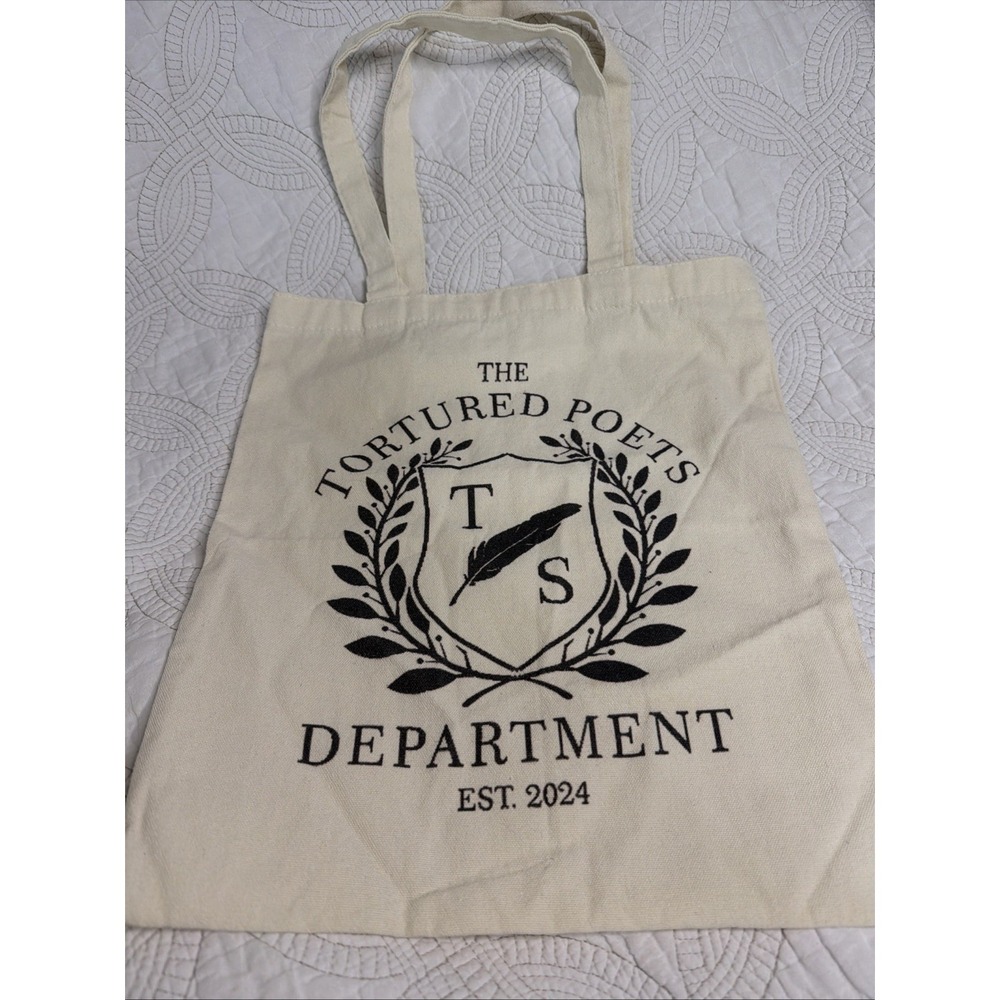 Taylor Swift TTPD Tote Bag Inspiration Tortured Poets Dept Canvas Shop Grocery